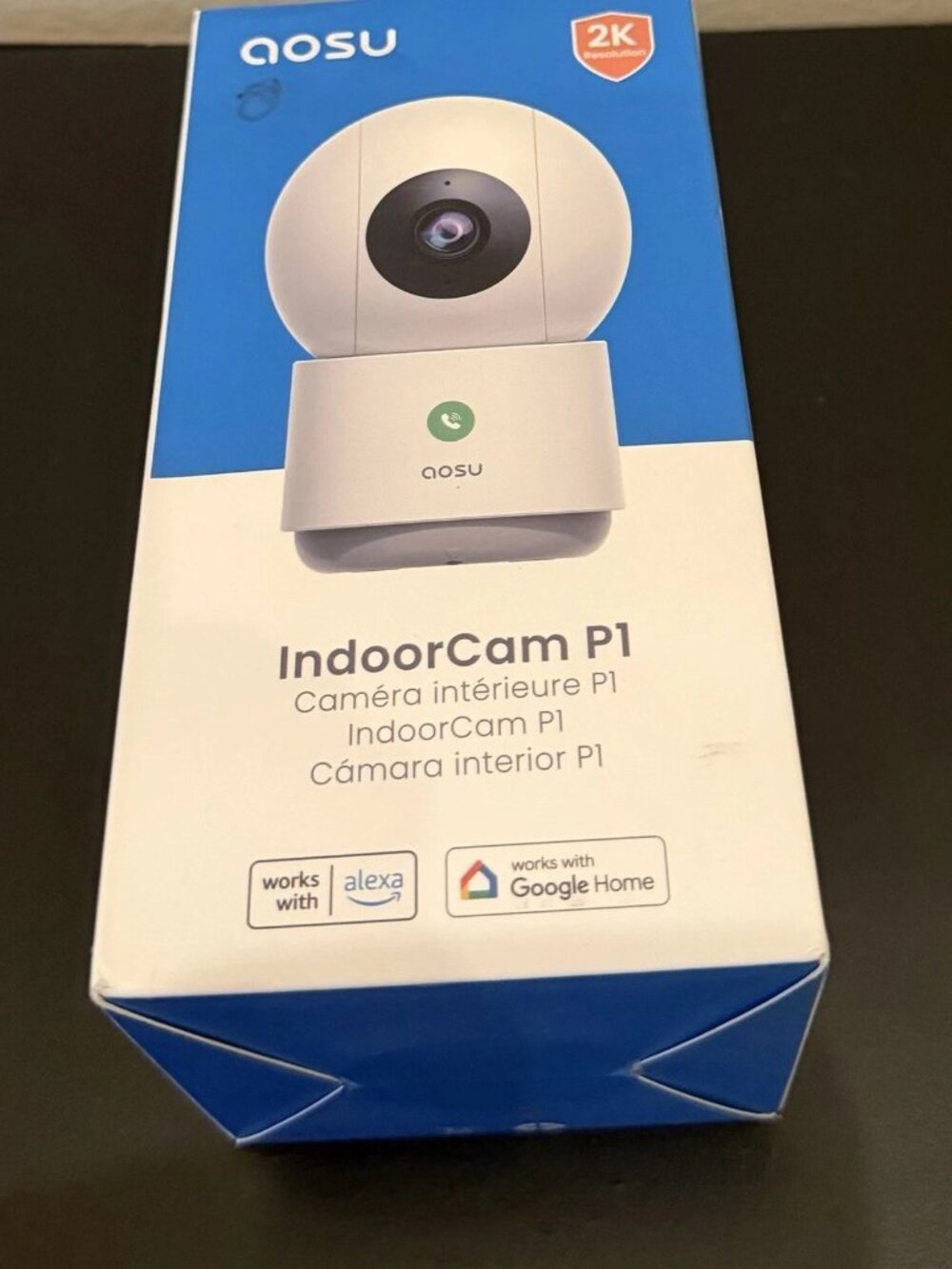 NEW AOSU IndoorCam P1 2K Wi-Fi Security Camera White